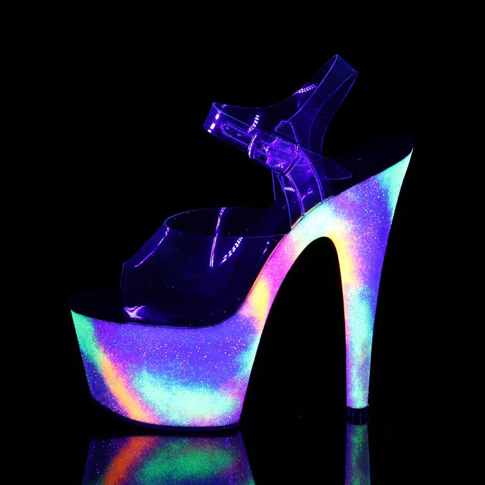 Tacones Pleaser ADORE-708GXY Transparente Neon Galaxy