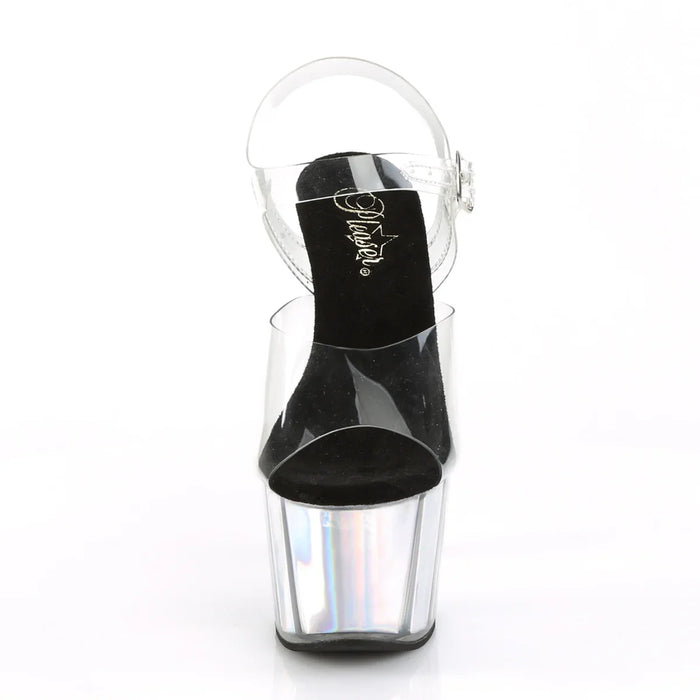 Tacones Pleaser ADORE-708HGI Transparente Plata Hologram