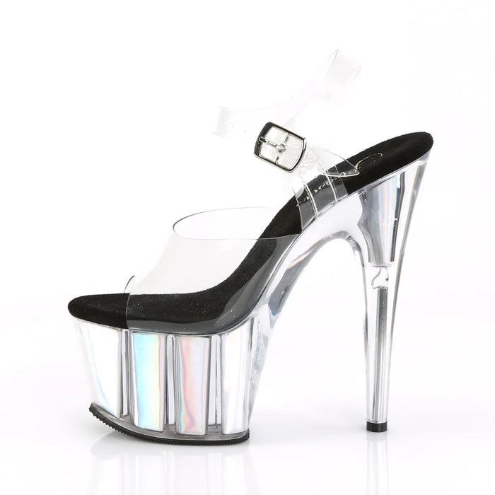 Tacones Pleaser ADORE-708HGI Transparente Plata Hologram