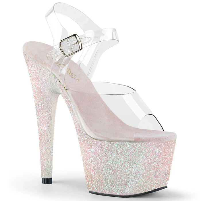 Tacones Pleaser ADORE-708HMG Transparente Opal Purpurina