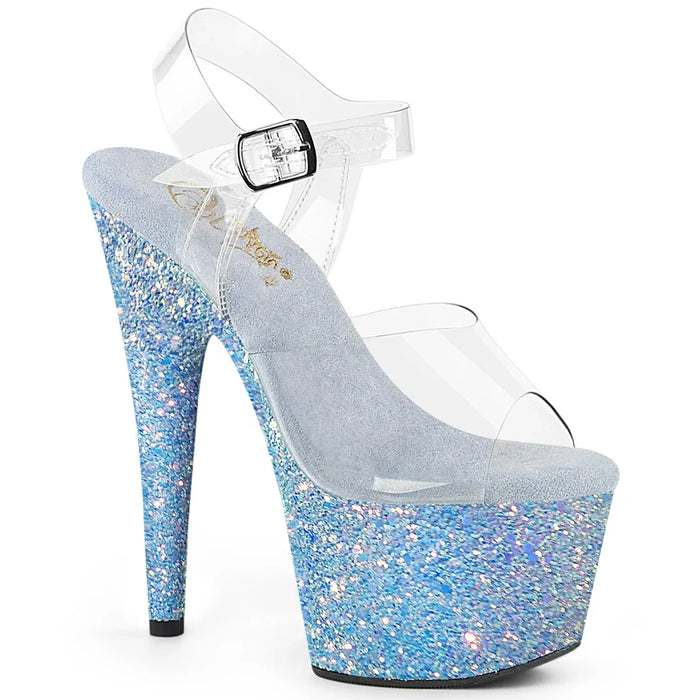 Tacones Pleaser ADORE-708LG Transparente B. Azul