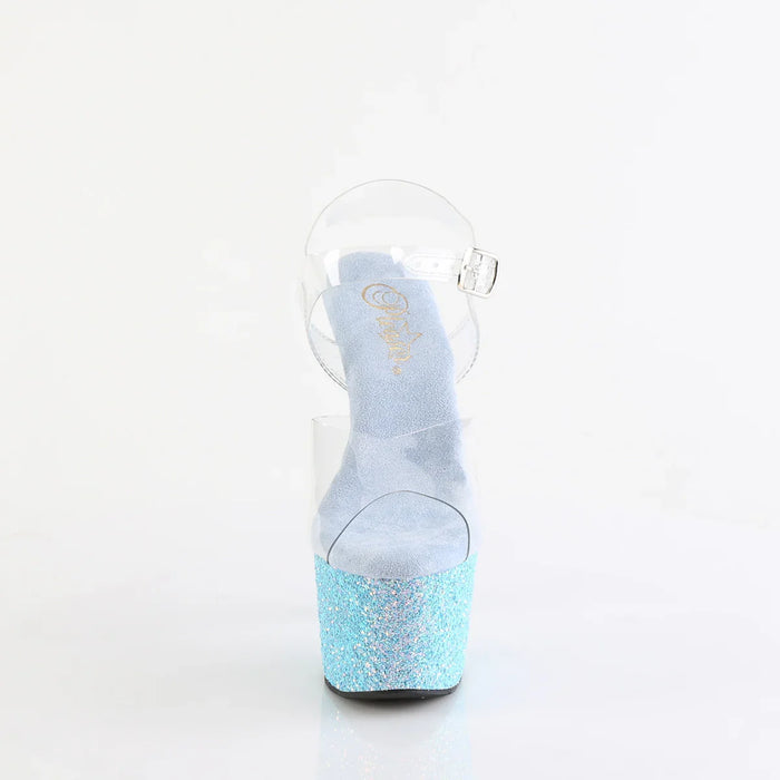Tacones Pleaser ADORE-708LG Transparente B. Azul
