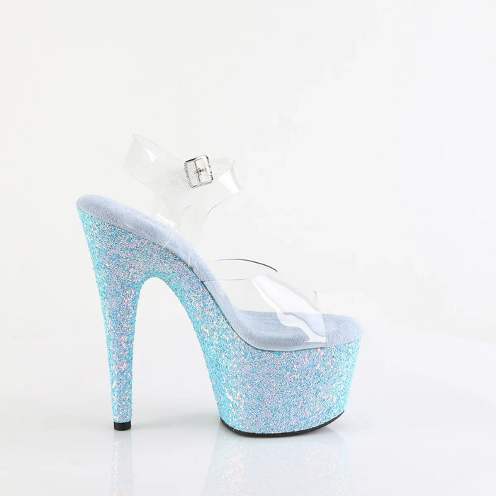 Tacones Pleaser ADORE-708LG Transparente B. Azul