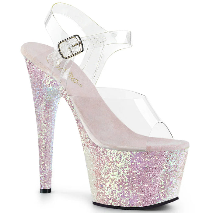 Tacones Pleaser ADORE-708LG Transparente Opal Purpurina