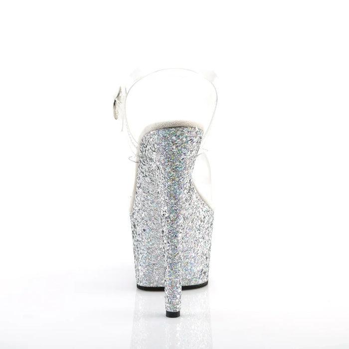 Tacones Pleaser ADORE-708LG Transparente Plata Purpurina