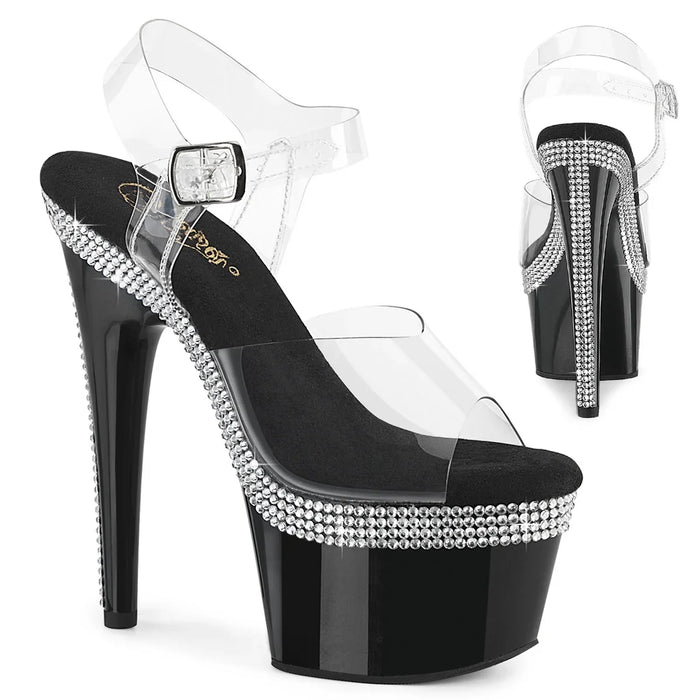 Tacones Pleaser ADORE-708MLS Transparente Negro