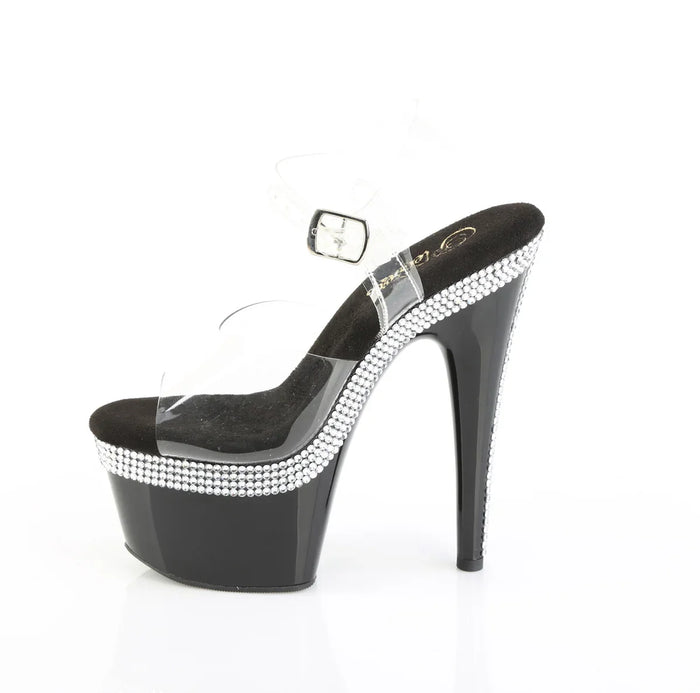 Tacones Pleaser ADORE-708MLS Transparente Negro