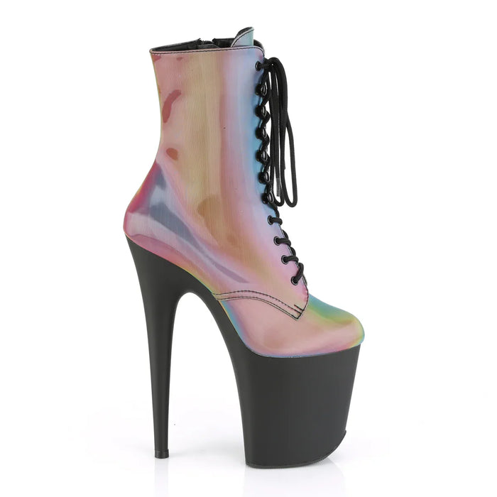 Tacones Pleaser FLAMINGO-1020REFL Rainbow Reflective Negro