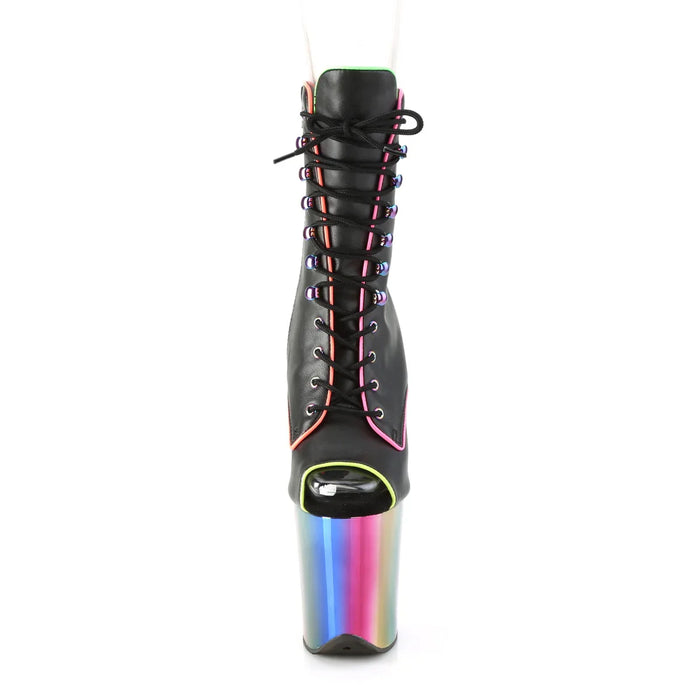 Tacones Pleaser FLAMINGO-1021RC-02 Negro Charol Rainbow