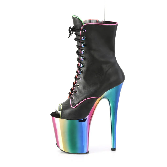 Tacones Pleaser FLAMINGO-1021RC-02 Negro Charol Rainbow