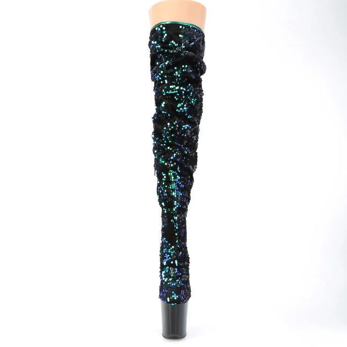 Tacones Pleaser FLAMINGO-3004 Verde Iridescent Sequins