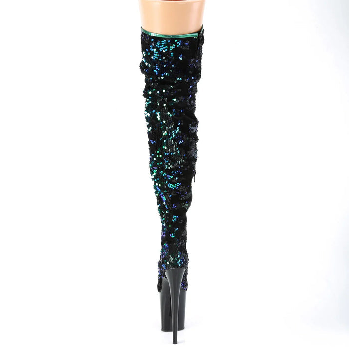 Tacones Pleaser FLAMINGO-3004 Verde Iridescent Sequins