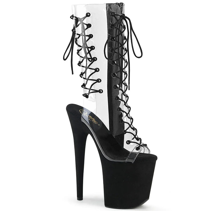Tacones Pleaser FLAMINGO-800-60FS Transparente Negro Faux