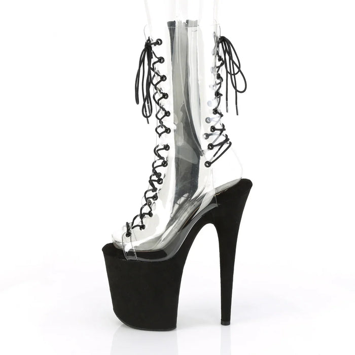 Tacones Pleaser FLAMINGO-800-60FS Transparente Negro Faux