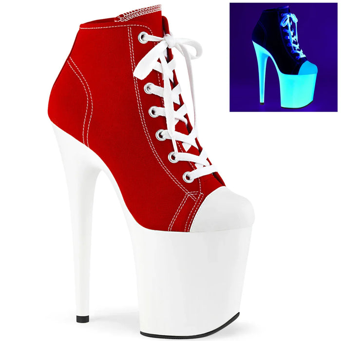 Tacones Pleaser FLAMINGO-800SK-02 Rojo Canvas Neon