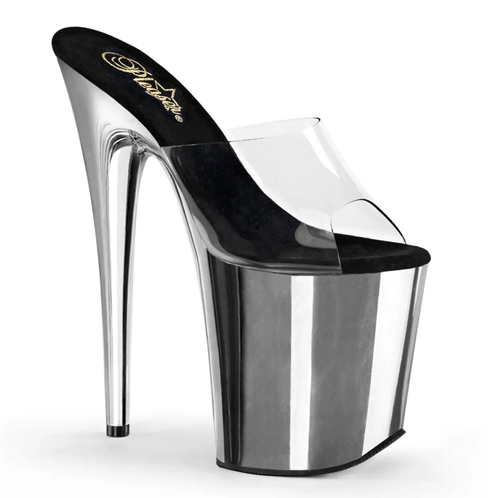 Tacones Pleaser FLAMINGO-801 Transparente Plata Cromo
