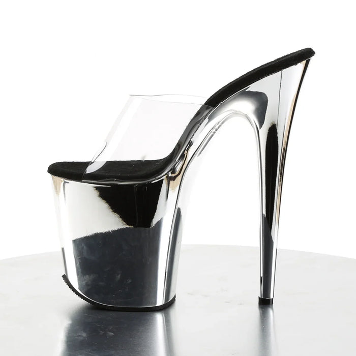 Tacones Pleaser FLAMINGO-801 Transparente Plata Cromo