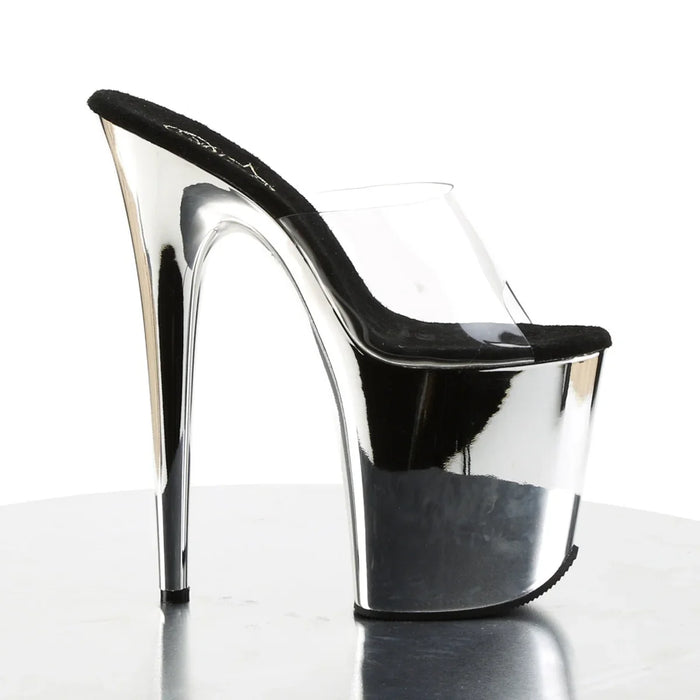 Tacones Pleaser FLAMINGO-801 Transparente Plata Cromo