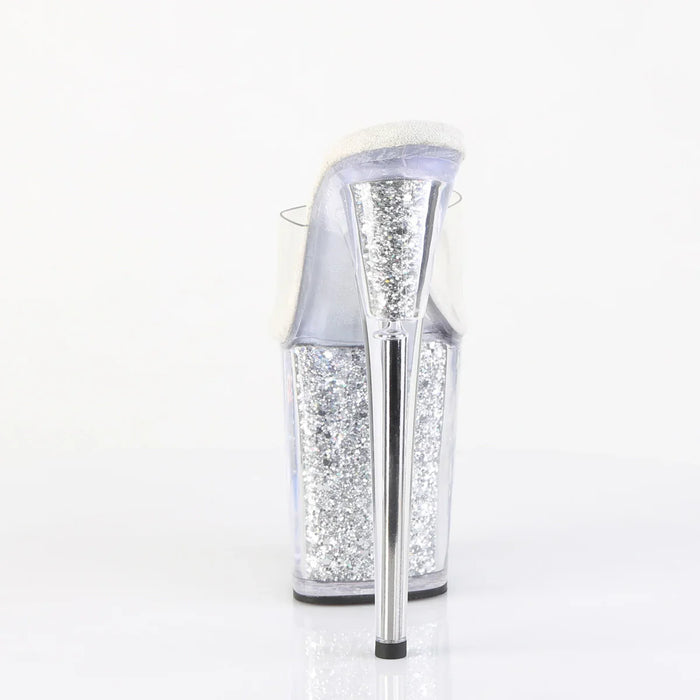 Tacones Pleaser FLAMINGO-801G Transparente Plata Purpurina