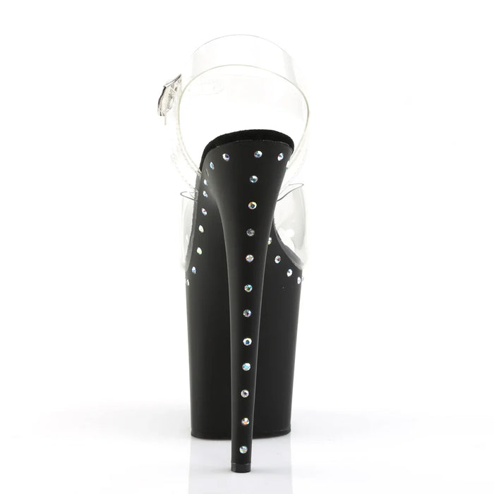 Tacones Pleaser FLAMINGO-808ABLS Transparente Negro Mate