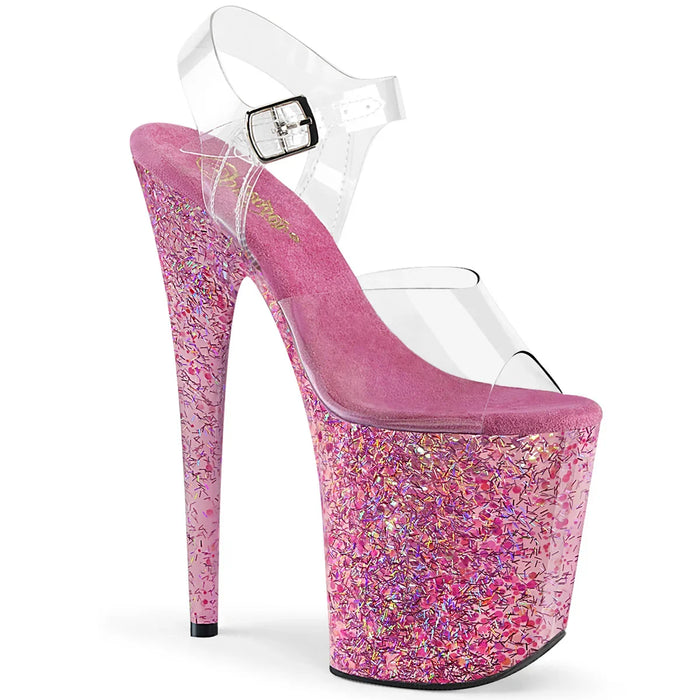 Tacones Pleaser FLAMINGO-808CF Transparente Rosa Confetti