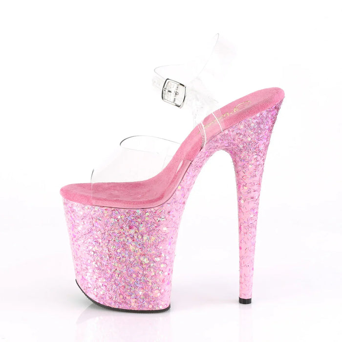 Tacones Pleaser FLAMINGO-808CF Transparente Rosa Confetti