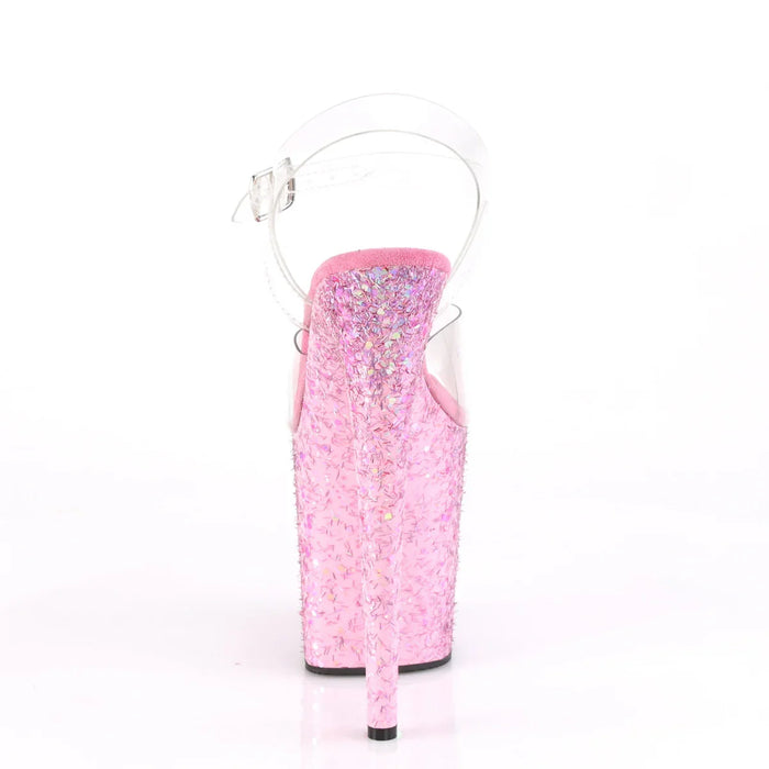 Tacones Pleaser FLAMINGO-808CF Transparente Rosa Confetti