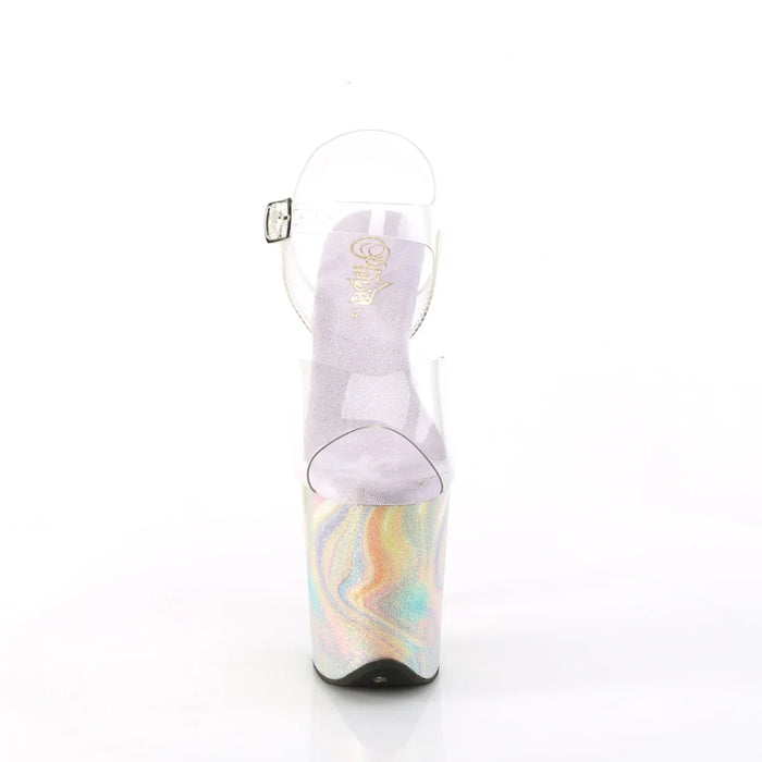 Tacones Pleaser FLAMINGO-808CRF Transparente Lavanda Purpurinas