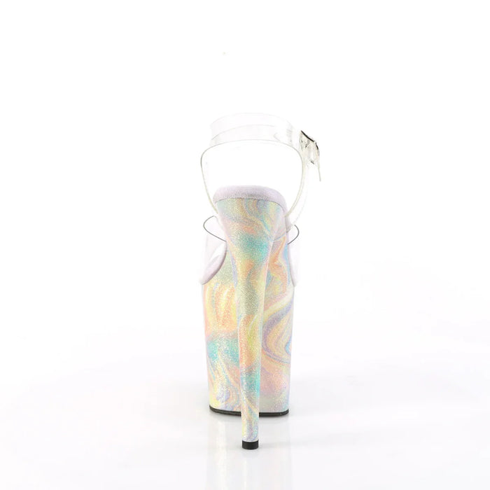 Tacones Pleaser FLAMINGO-808CRF Transparente Lavanda Purpurinas