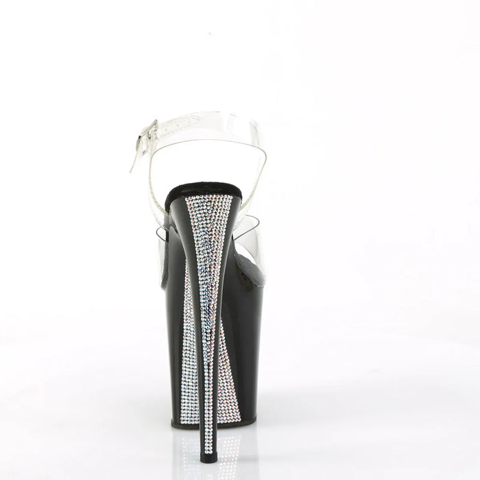 Tacones Pleaser FLAMINGO-808CRS-2 Transparente Negro Plata