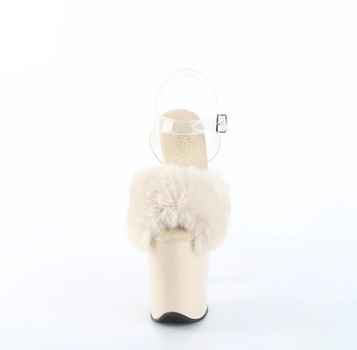 Tacones Pleaser FLAMINGO-808FUR Crema Faux Fur
