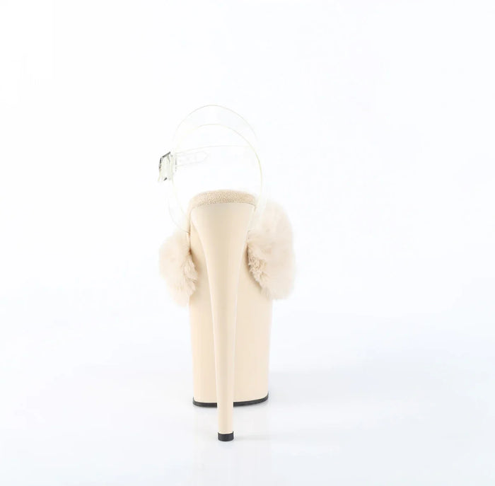 Tacones Pleaser FLAMINGO-808FUR Crema Faux Fur