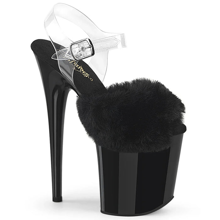 Tacones Pleaser FLAMINGO-808FUR Negro Faux Fur