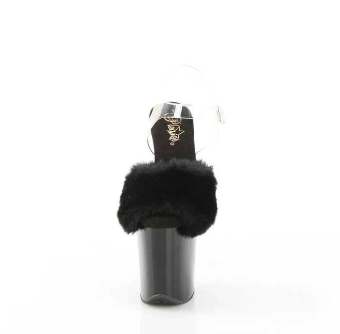 Tacones Pleaser FLAMINGO-808FUR Negro Faux Fur