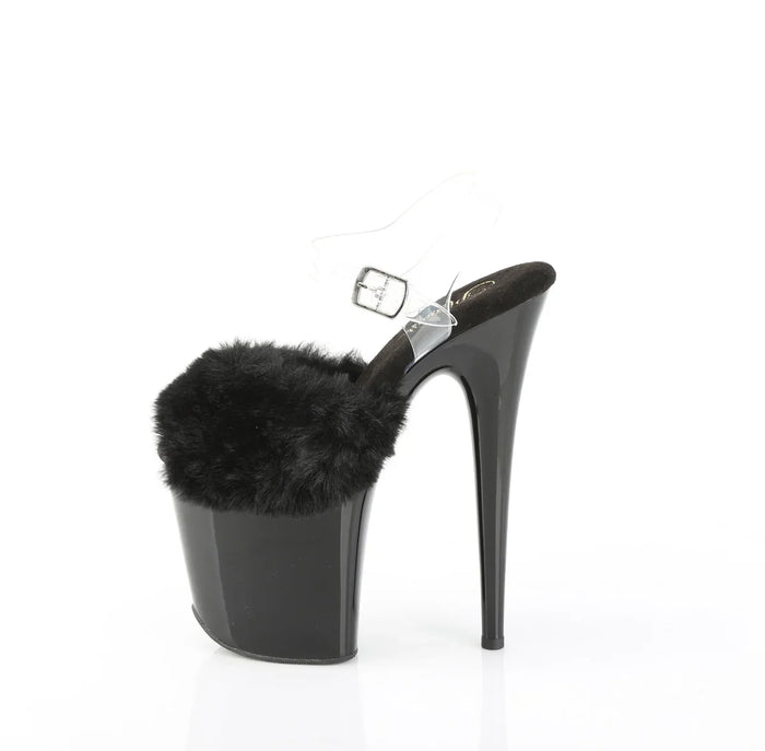 Tacones Pleaser FLAMINGO-808FUR Negro Faux Fur