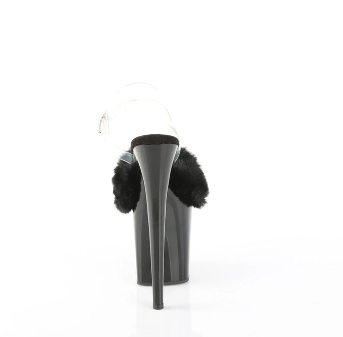 Tacones Pleaser FLAMINGO-808FUR Negro Faux Fur