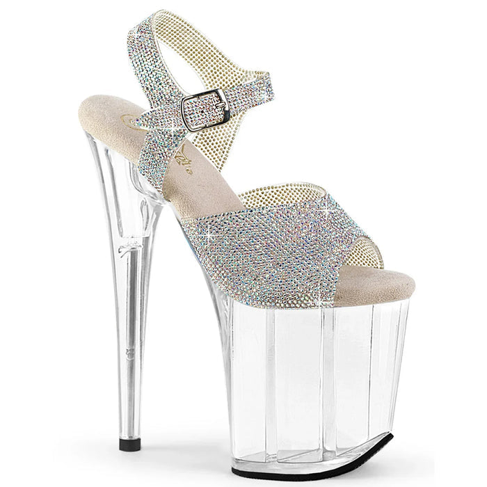 Tacones Pleaser FLAMINGO-808N-RS Plata Transparente