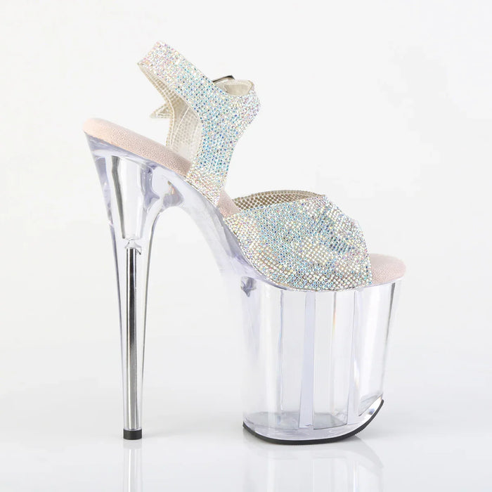 Tacones Pleaser FLAMINGO-808N-RS Plata Transparente