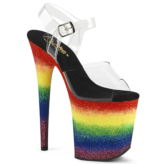 Tacones Pleaser FLAMINGO-808RG-04 Transparente Rainbow Purpurina