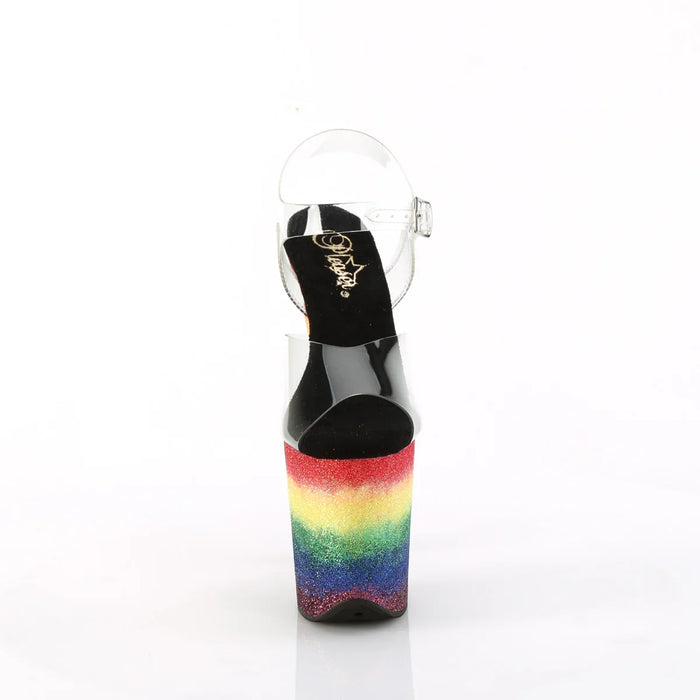 Tacones Pleaser FLAMINGO-808RG-04 Transparente Rainbow Purpurina