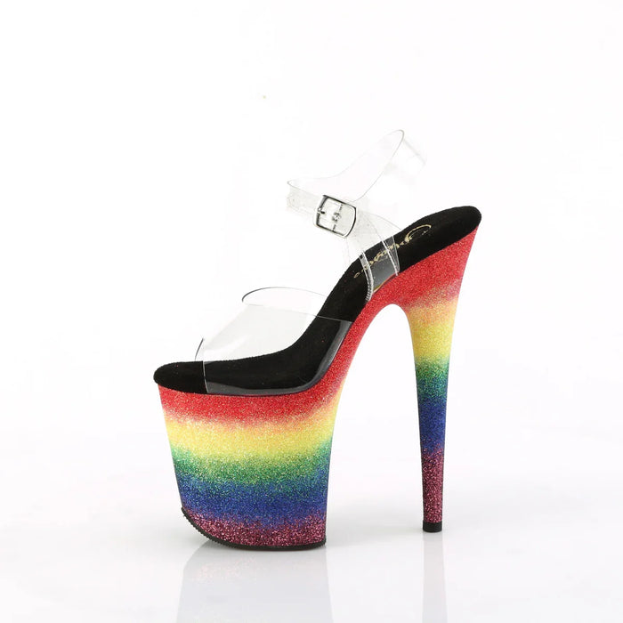 Tacones Pleaser FLAMINGO-808RG-04 Transparente Rainbow Purpurina