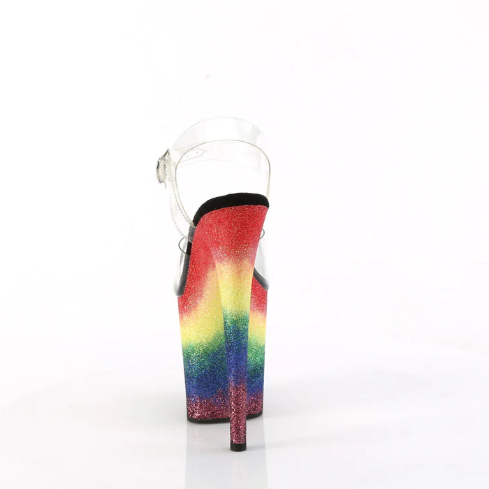 Tacones Pleaser FLAMINGO-808RG-04 Transparente Rainbow Purpurina