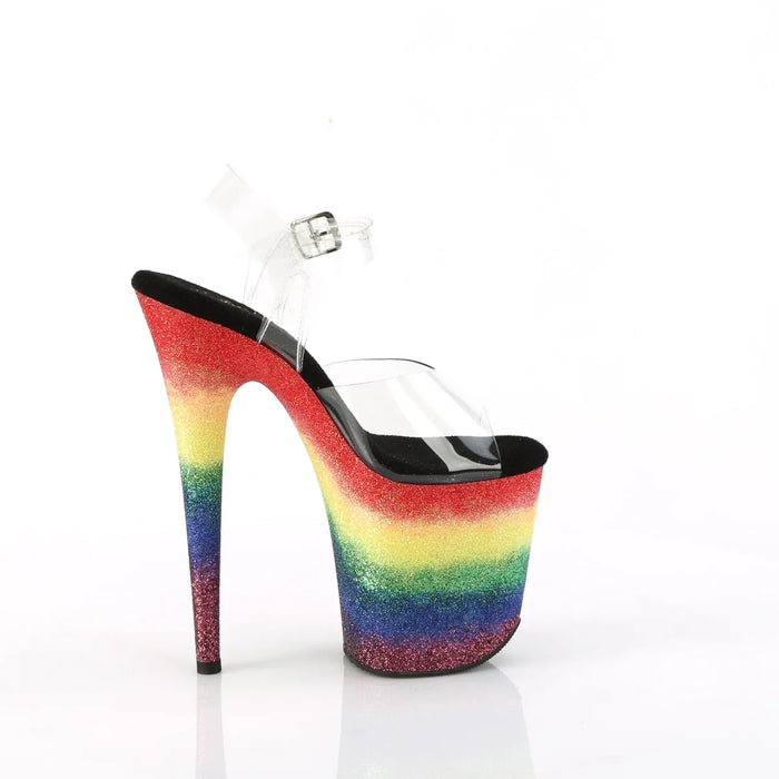 Tacones Pleaser FLAMINGO-808RG-04 Transparente Rainbow Purpurina
