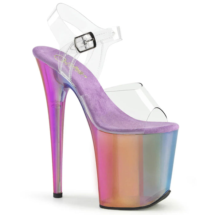 Tacones Pleaser FLAMINGO-808RMT Transparente Rainbow Misty
