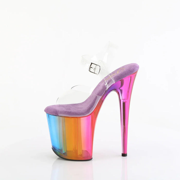 Tacones Pleaser FLAMINGO-808RMT Transparente Rainbow Misty
