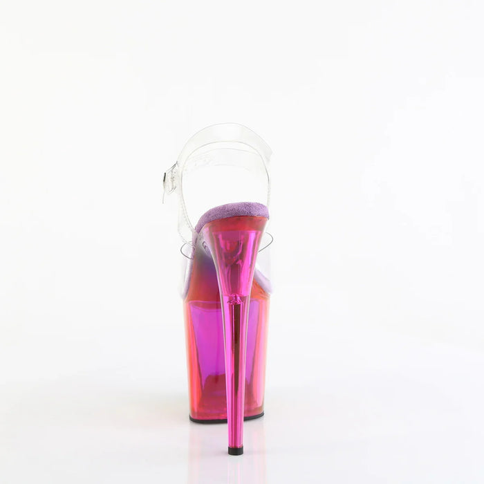 Tacones Pleaser FLAMINGO-808RMT Transparente Rainbow Misty