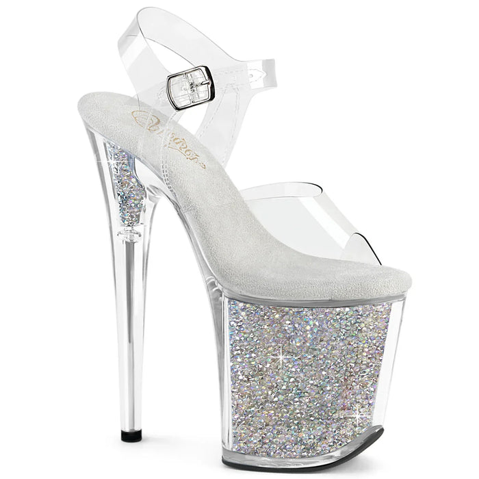 Tacones Pleaser FLAMINGO-808RSI Transparente Plata