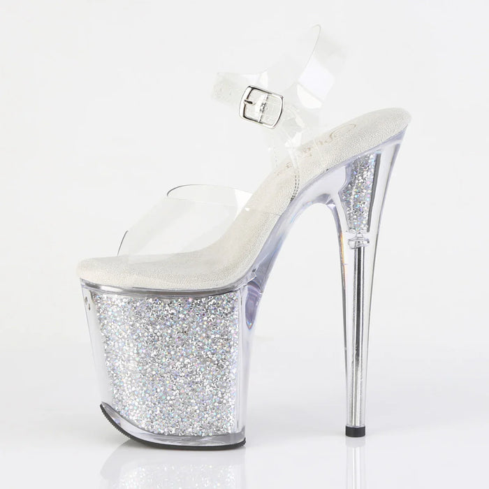 Tacones Pleaser FLAMINGO-808RSI Transparente Plata