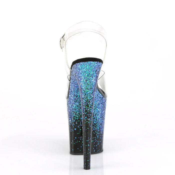 Tacones Pleaser FLAMINGO-808SS Transparente Negro Azul