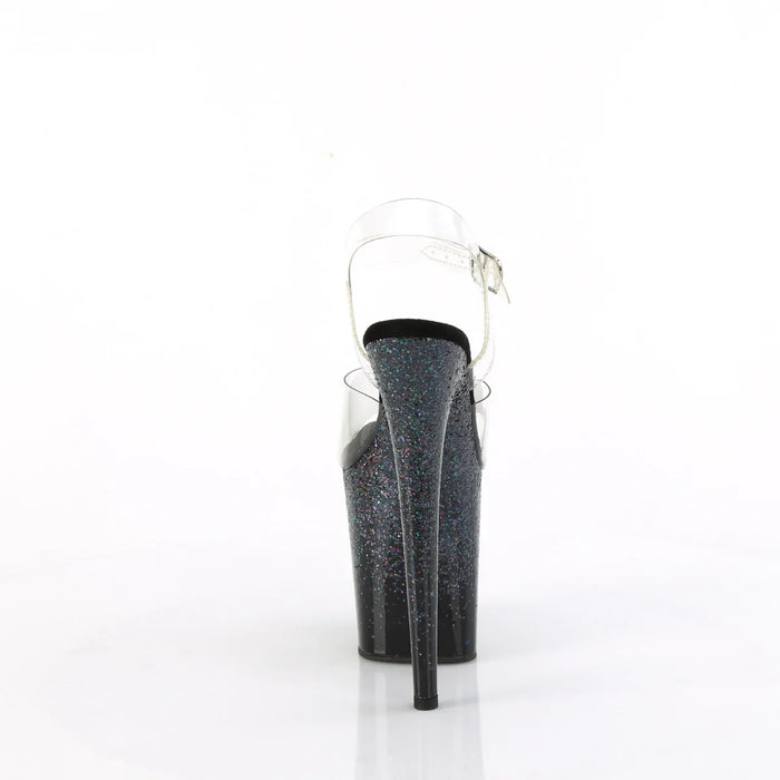 Tacones Pleaser FLAMINGO-808SS Transparente Negro Purpurina